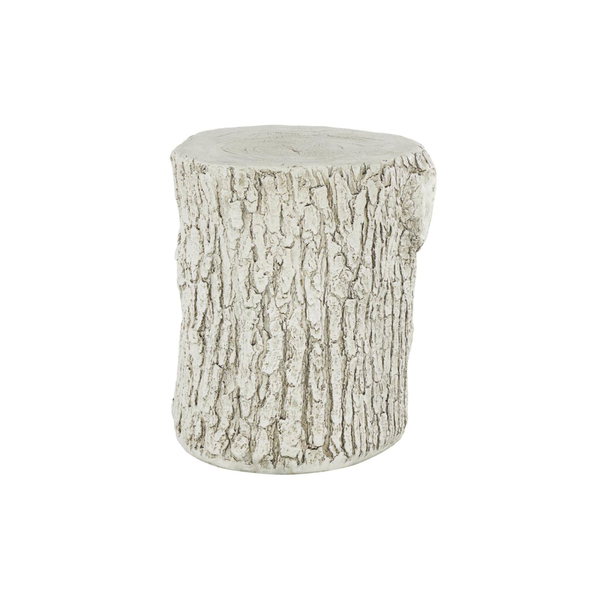 17" White MGO Squirrel Tree Trunk Garden Stool